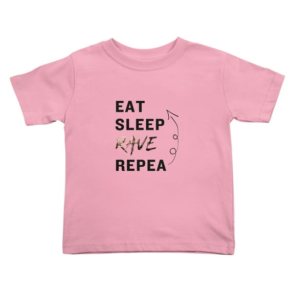 Eat Sleep Rave Repeat Cute Toddler T-Shirts for Boys Girls (Pink, 5/6T)