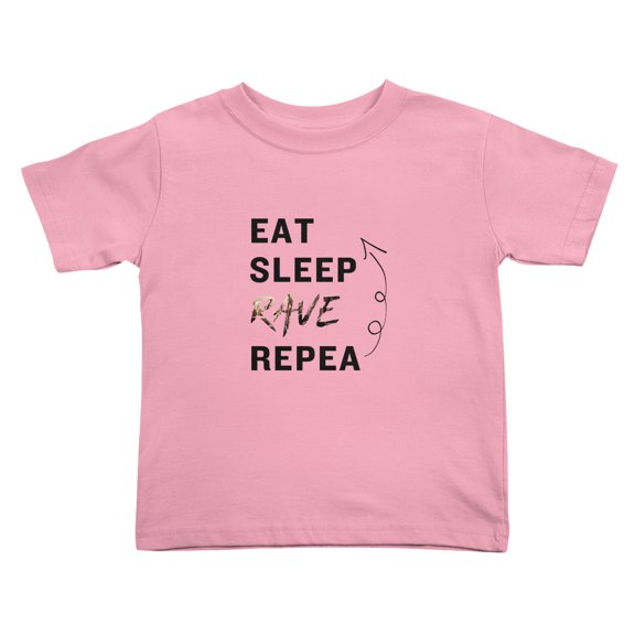 Eat Sleep Rave Repeat Cute Toddler T-Shirts for Boys Girls (Pink, Youth M)