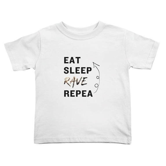 Eat Sleep Rave Repeat Cute Toddler T-Shirts for Boys Girls (White, Youth M)