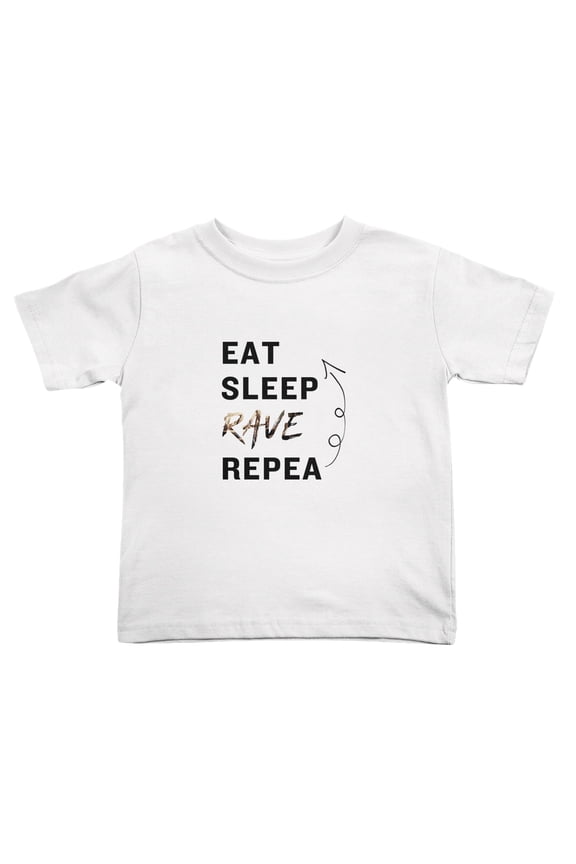 Eat Sleep Rave Repeat Cute Toddler T-Shirts for Boys Girls (White, Youth M)