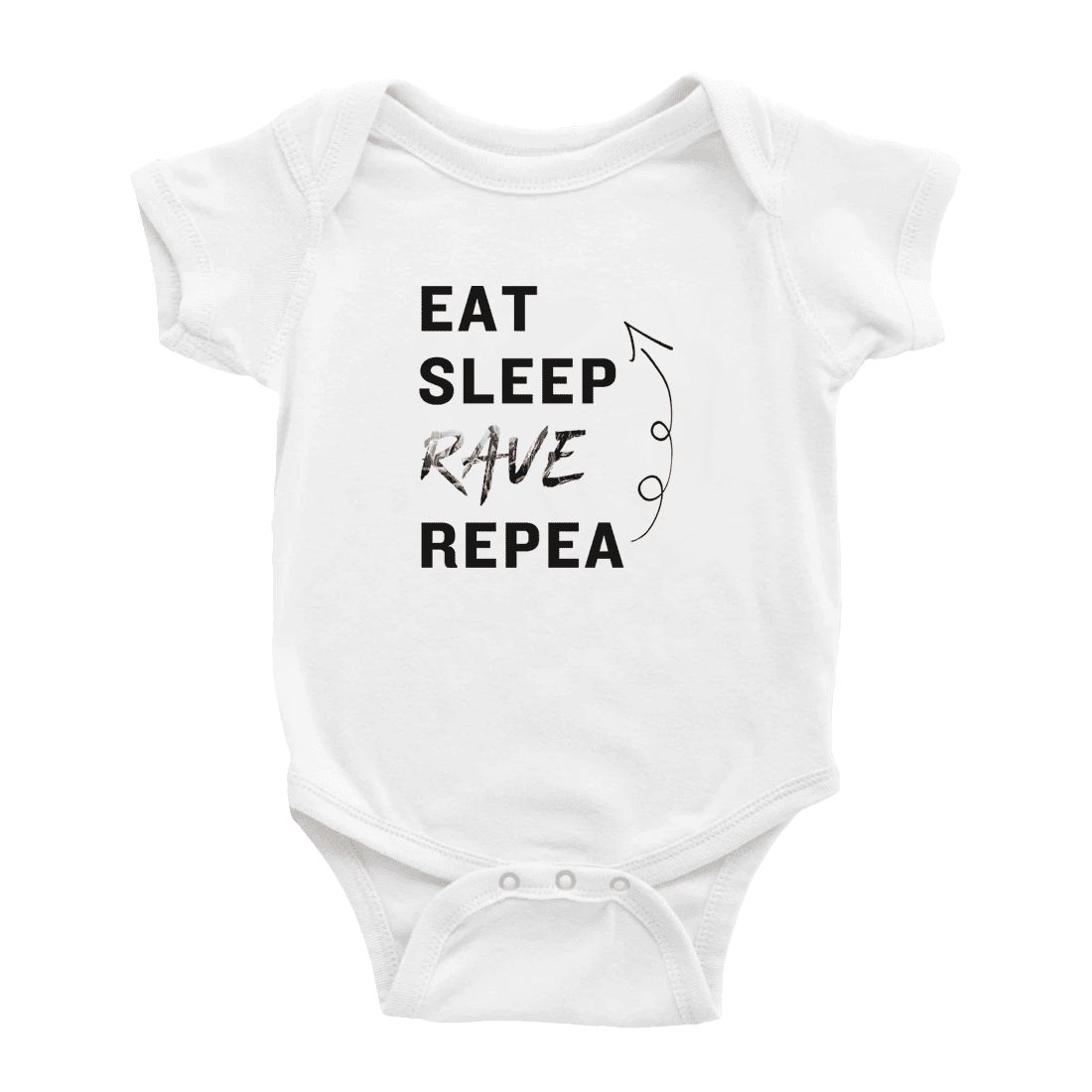 Baby Rave Items Eat Sleep Rave Repeat Funny Baby Bodysuit Boy Girl Unisex - Walmart.com