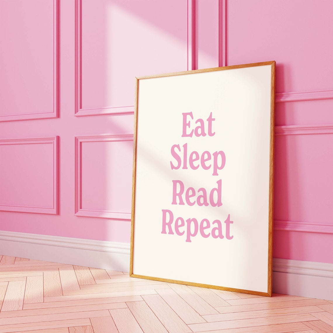 Eat Sleep Read Repeat Poster Cute Library Decor Trendy Reading Book ...