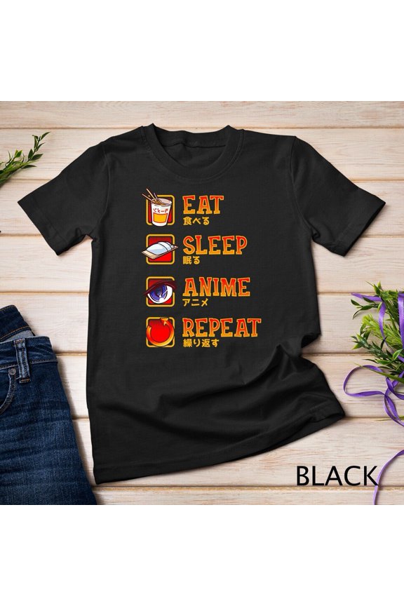Eat Sleep Repeat Ramen Manga Japanese Cosplay T-Shirt