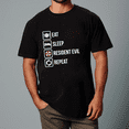 thumbnail image 1 of Eat Sleep Repeat Resident Evil Quote Survival Horror Game Unisex T-Shirt V11738 up to size 5XL, 1 of 2