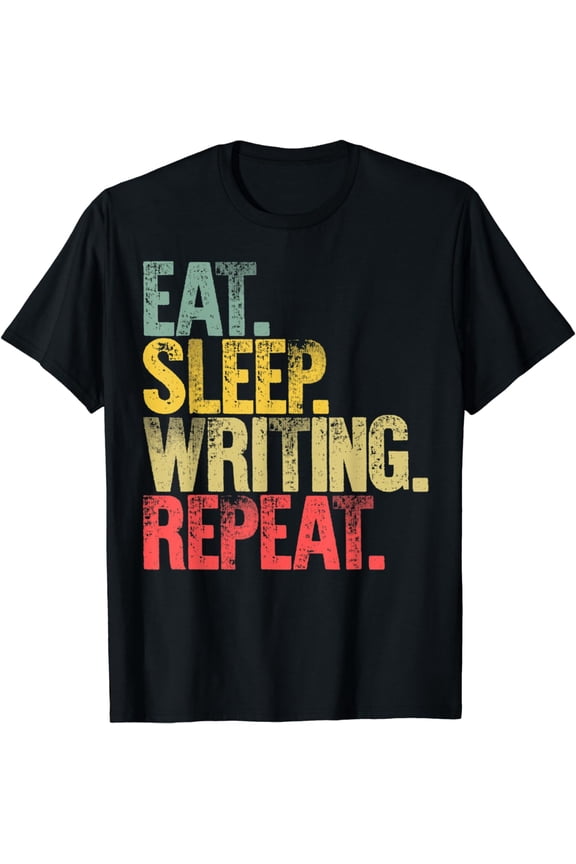 Eat Sleep Repeat T-Shirt Eat Sleep Writing Repeat T-Shirt