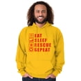 thumbnail image 1 of Eat Sleep Rescue Repeat Firefighter Hoodie Sweatshirt Women Men Brisco Brands 3X, 1 of 6