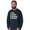 thumbnail image 1 of Eat Sleep Rescue Repeat Firefighter Long Sleeve TShirt Men Women Brisco Brands M, 1 of 6