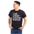 thumbnail image 1 of Eat Sleep Rescue Repeat Firefighter Plus Size Crewneck Graphic Tee Shirt Brisco Brands 2X, 1 of 5