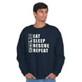 thumbnail image 1 of Eat Sleep Rescue Repeat Firefighter Unisex Plus Size Sweatshirt Brisco Brands 2X, 1 of 6