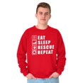 thumbnail image 1 of Eat Sleep Rescue Repeat Firefighter Unisex Plus Size Sweatshirt Brisco Brands 4X, 1 of 6