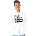 thumbnail image 1 of Eat Sleep Rescue Repeat Firefighter Unisex Fleece Graphic Zip Up Hoodie Brisco Brands 5X, 1 of 5