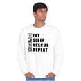 thumbnail image 1 of Eat Sleep Rescue Repeat Firefighter Unisex Plus Fleece Graphic Sweatshirt Brisco Brands 4X, 1 of 5