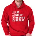 thumbnail image 1 of Eat Sleep Rescue Repeat Firefighter Unisex Plus Fleece Graphic Hoodie Brisco Brands 2X, 1 of 6