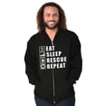 thumbnail image 1 of Eat Sleep Rescue Repeat Firefighter Unisex Fleece Graphic Zip Up Hoodie Brisco Brands 2X, 1 of 5