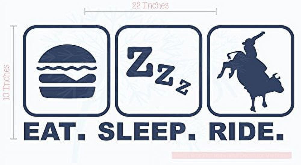 Eat Sleep Ride Cowboy Cowgirl Vinyl Decals Western Wall Stickers 23x10 ...