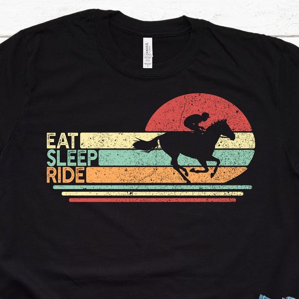 Eat Sleep Ride Horse Shirt, Cowboy Jockey Tshirt, Horseback Riding
