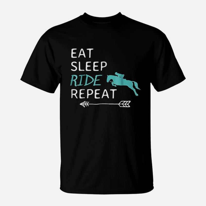 Eat Sleep Ride Horses Repeat Horseback Riding TShirt - Walmart.com