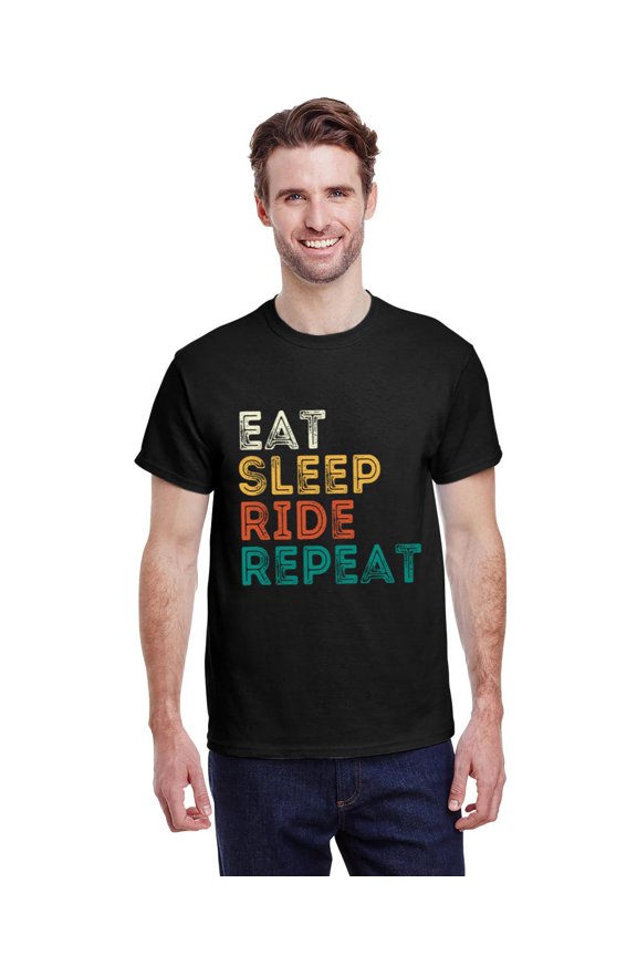 Eat Sleep Ride Repeat Biker Motorcycle Rider Graphic Unisex T-Shirt, for men & women, up to size 5XL