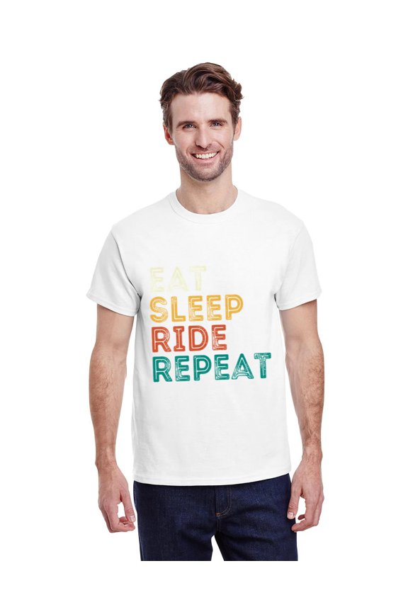 Eat Sleep Ride Repeat Biker Motorcycle Rider Graphic Unisex T-Shirt, for men & women, up to size 5XL