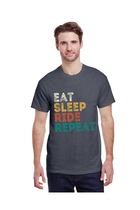 Eat Sleep Ride Repeat Biker Motorcycle Rider Graphic Unisex T-Shirt, for men & women, up to size 5XL