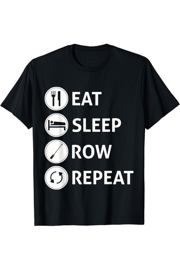 Eat Sleep Row Repeat T-shirt | Rowing T-shirt
