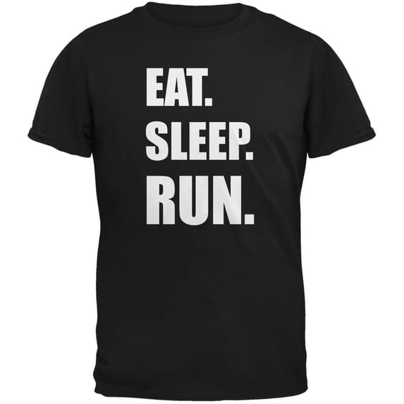 Eat Sleep Run Black Adult T-Shirt - Small