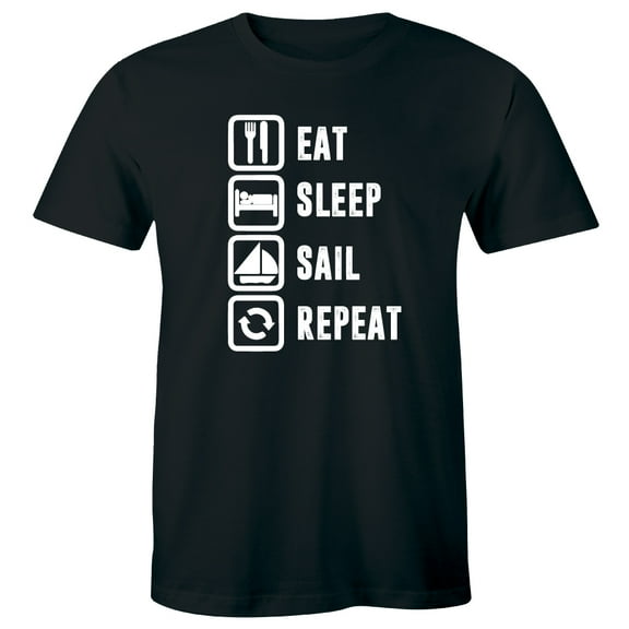 Eat Sleep Sail Repeat Funny Sailing Boat Yacht Catamaran Wingsail Gift T-Shirt