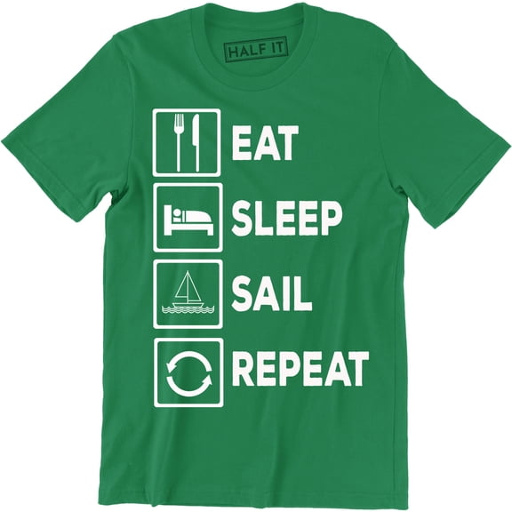 Eat Sleep Sail Repeat Funny Sailing Boat Yacht Catamaran Wingsail MEn T-Shirt