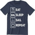 thumbnail image 1 of Eat Sleep Sail Repeat Funny Sailing Boat Yacht Catamaran Wingsail MEn T-Shirt, 1 of 4