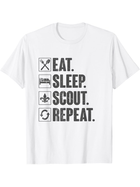 Eat Sleep Scout Repeat - Funny Scouting Lover Gift T-Shirt mens t shirt,white,women,funny,misfits,men,journey