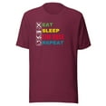 thumbnail image 1 of Eat Sleep Sim Race Repeat, Car Racing Sim, Unisex, Funny Sim Racer, Funny Gaming Esport, Sim Racing Cockpit, Motorsport Simulation, Car Racing Gamer (Maroon, 3XL), 1 of 1