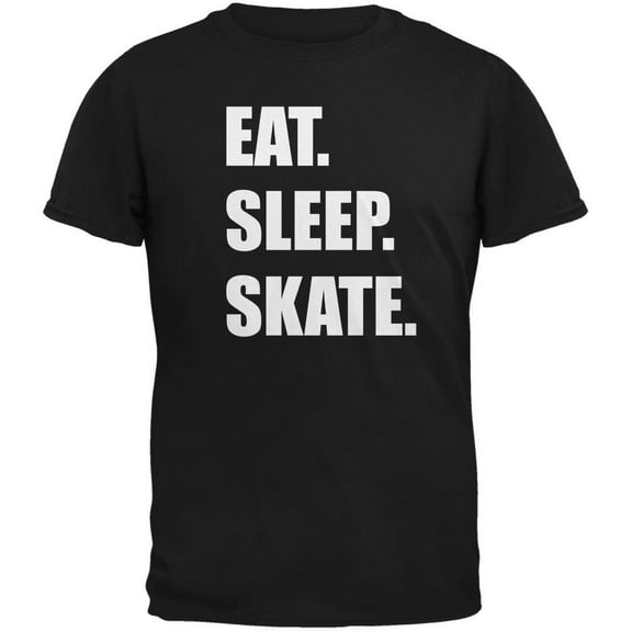 Eat Sleep Skate Black Adult T-Shirt - X-Large