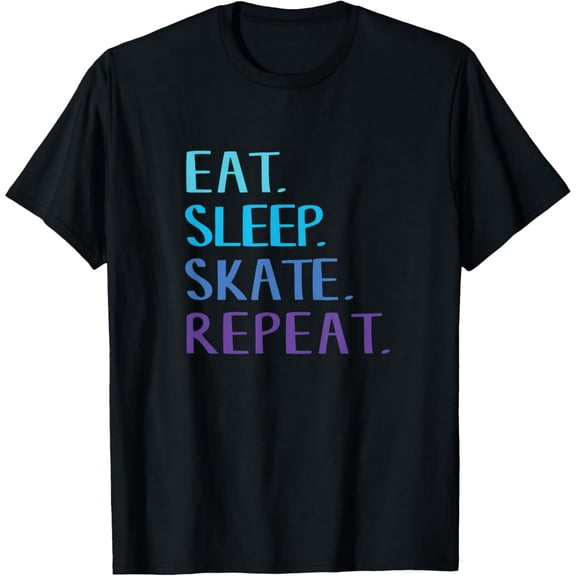 Eat Sleep Skate Repeat T-Shirt - Ice or Roller Skating Tee T-Shirt