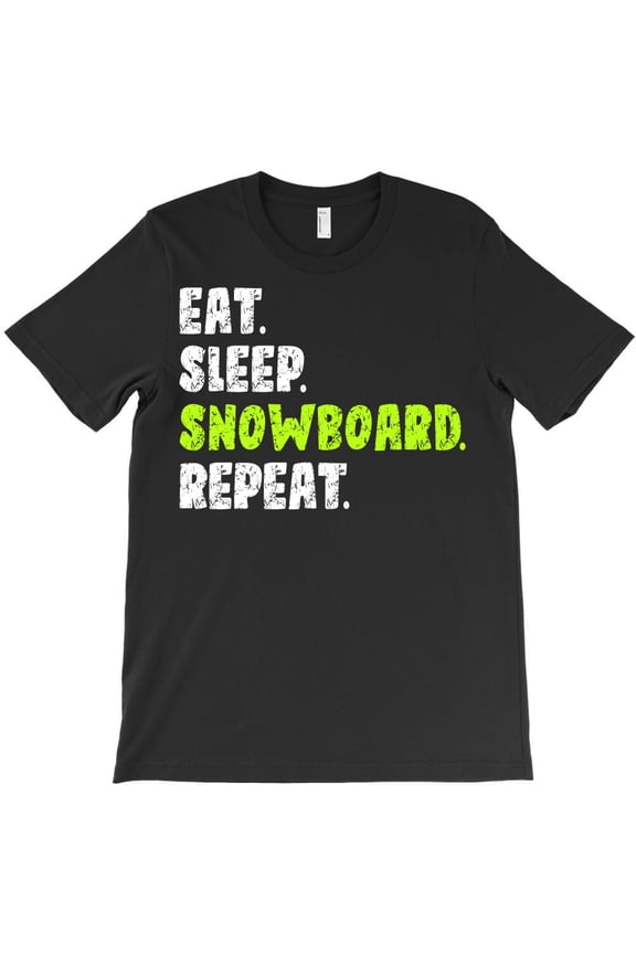 Eat Sleep Snowboard Repeat Snowboard Mountain Winter Themed Graphic G26268 Unisex T-Shirt, Up to Size 5XL