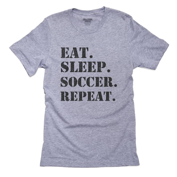 Eat. Sleep. Soccer. Repeat. Men's Grey T-Shirt
