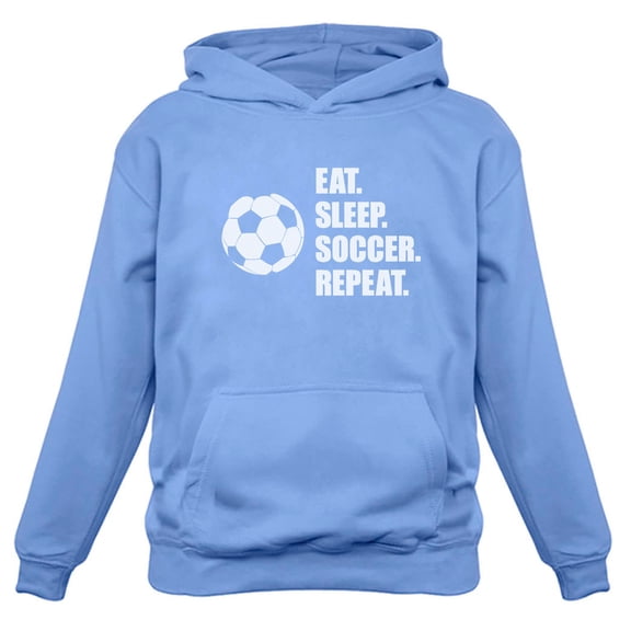 Eat Sleep Soccer Repeat Tstars Hoodie - Sporty Women's Soccer Apparel - Perfect Birthday Gift for Soccer Moms and Fans - Casual Sports Hoodie for Soccer Lovers