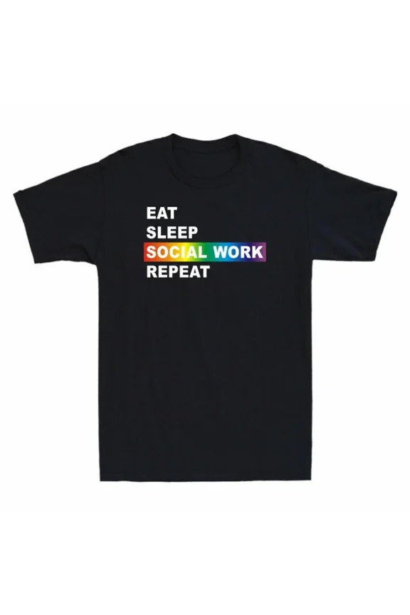 Eat Sleep Social Work Repeat Funny Social Worker Career Graphic Unisex T-Shirt ,up to size 5XL