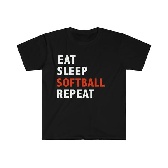 Eat Sleep Softball Repeat Unisex T-shirt S-3XL Softball Player Sports