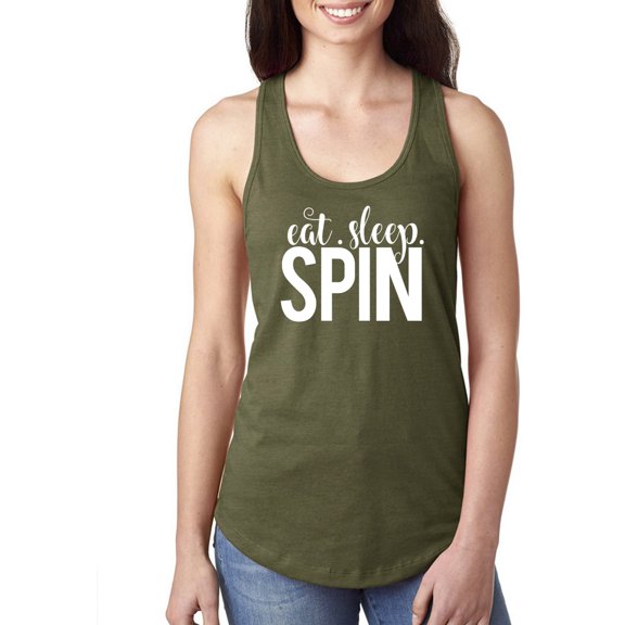 Eat. Sleep. Spin. Racerback Tank