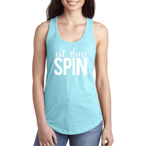 Eat. Sleep. Spin. Racerback Tank