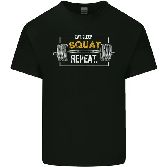 Eat Sleep Squat Repeat Gym Training Top Mens Womens T-Shirt