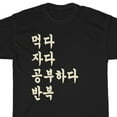 Eat Sleep Study Korean Language Tshirt, South Korean Student Gift
