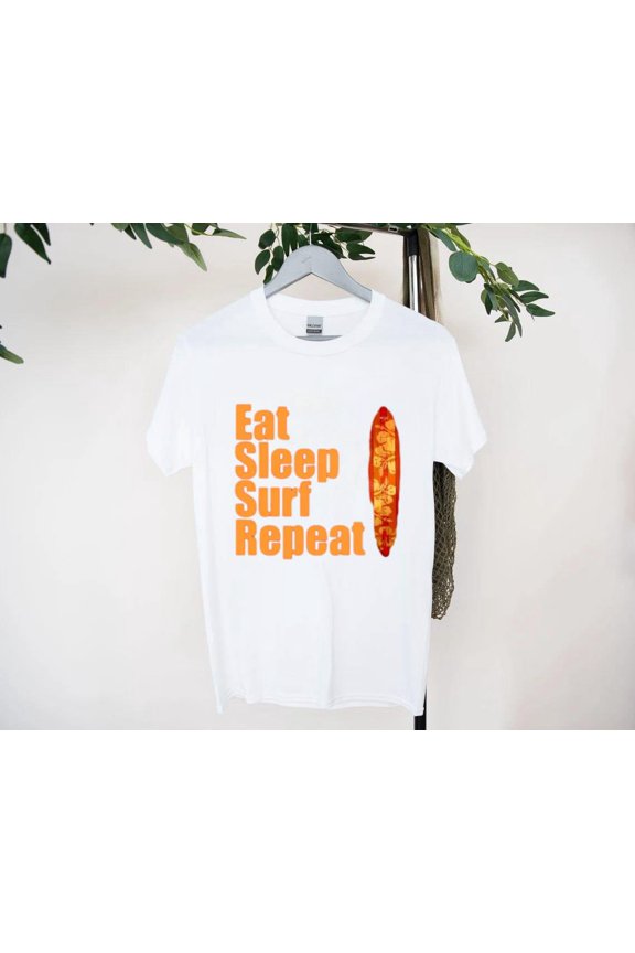 Eat Sleep Surf Repeat T-Shirt for Coastal Chill Adventures, for men & women, up to size 5XL