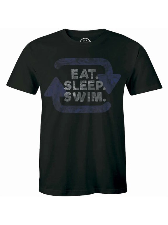 Eat Sleep Swim Repeat Swimming Pool Freestyle Vacation Men Summer Casual T-Shirt, Size S-5XL