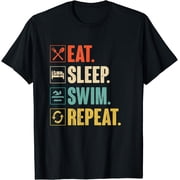 Eat Sleep Swim Repeat Swimming Swimmer Gift T-Shirt