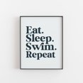 Eat Sleep Swim Repeat Wall Art Print, Swimmer Teens, Pool For Bedrooms ...