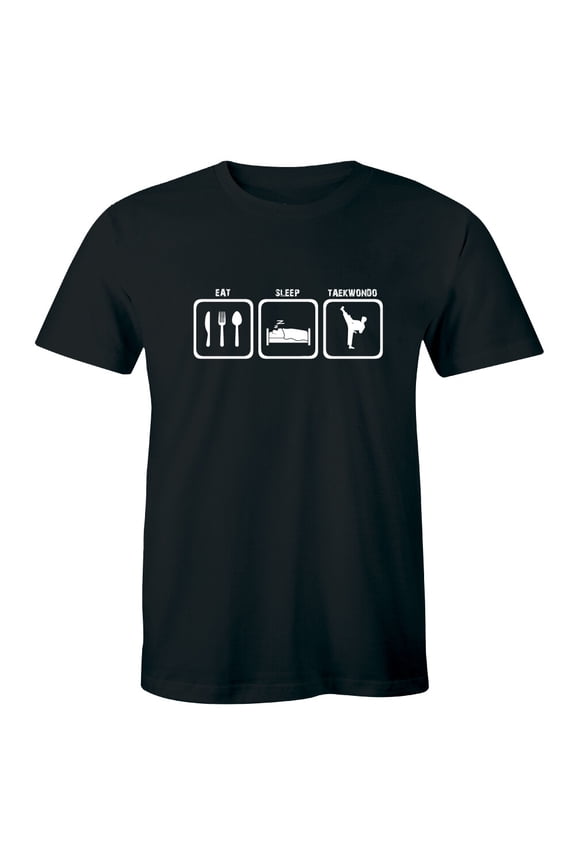Eat Sleep Taekwondo Shirt Training Martial Arts Kung Fu Fighting Karate Tee