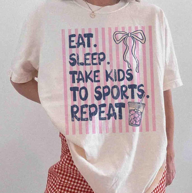 Eat Sleep Take Kids to Sports Repeat Shirt, Baseball Mom Tee, Game Day Sports Mom T-Shirt