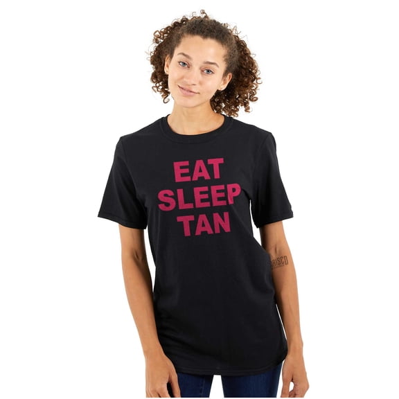 Eat Sleep Tan Relax Routine Chill Women's Plus Size Graphic Tee Brisco Brands 2X
