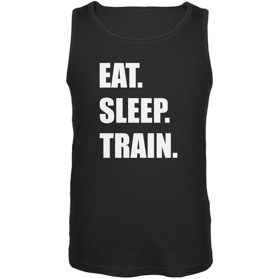 Eat Sleep Train Black Adult Tank Top - Small